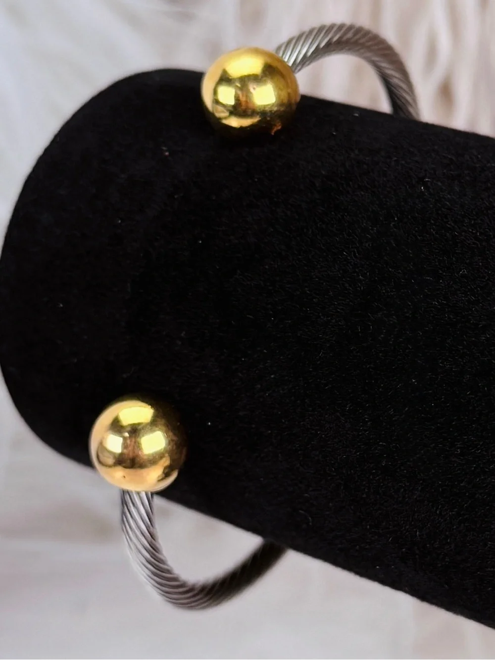 Pretty silvertone and goldtone, twisted cuff bracelet